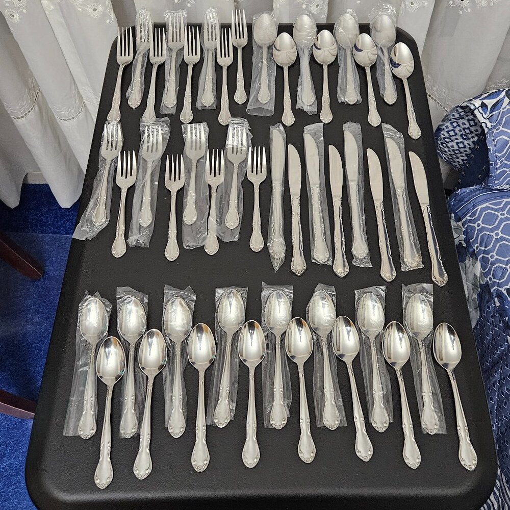 Stainless Steel Korea Flatware - 48 pcs. NWOT (Vintage 1970's)